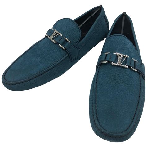 louis vuitton loafers blue|louis vuitton suede loafers.